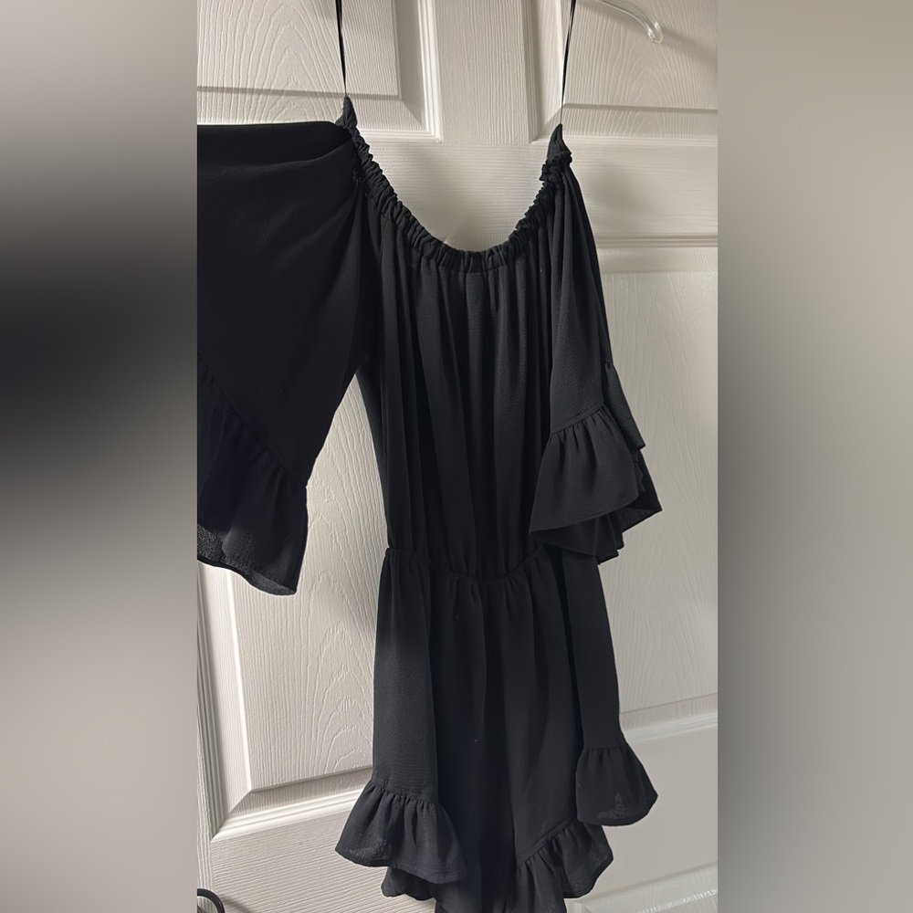 Elegant Black Off-Shoulder Romper